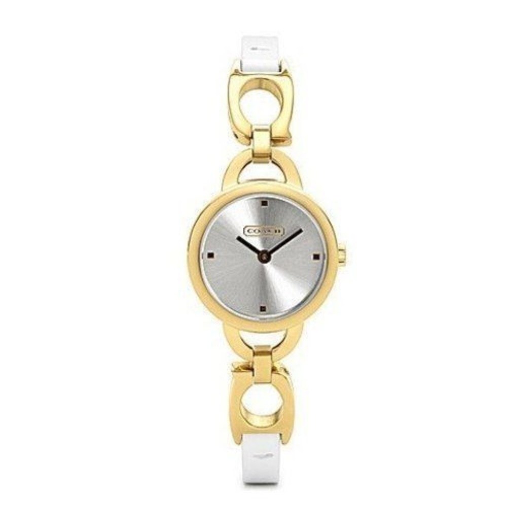 COACH "KRISTIN" WATCH - GOLD PLATED/WHITE PATENT
